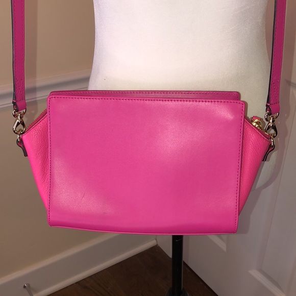 KATE SPADE Hot Pink and Orange Top Zipper Closure Crossbody Bag or Clutch - Picture 10 of 15